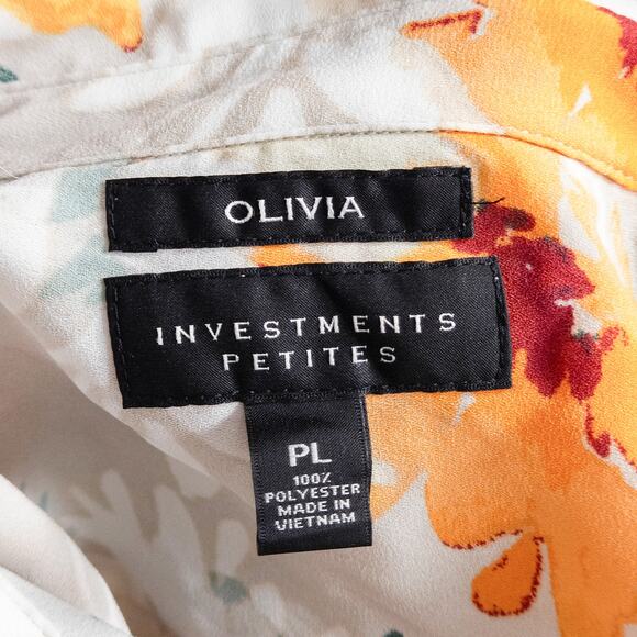 Olivia Investments Women’s Blouse Floral Semi Sheer Lightweight PL Petite Large - Picture 10 of 10